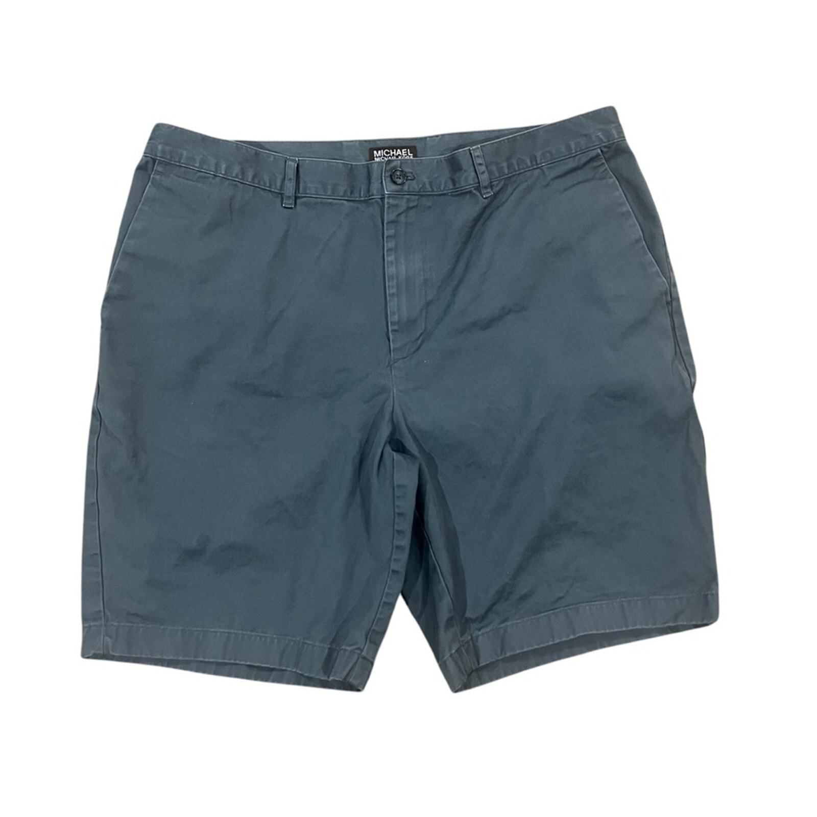 Michael Kors Mens 36 Blue Gray Flat Front 4 Pocket Chino Shorts