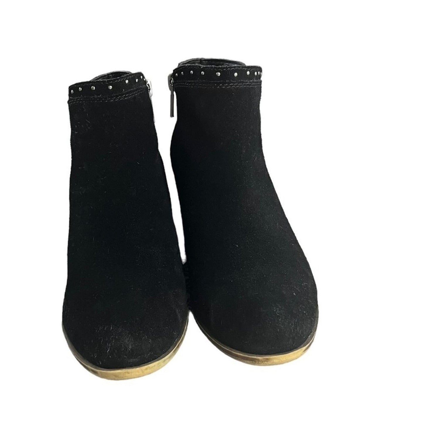 Lucky Brand Women’s Size 9W Bethea Black Leather Suede Ankle Boot Classic Studs