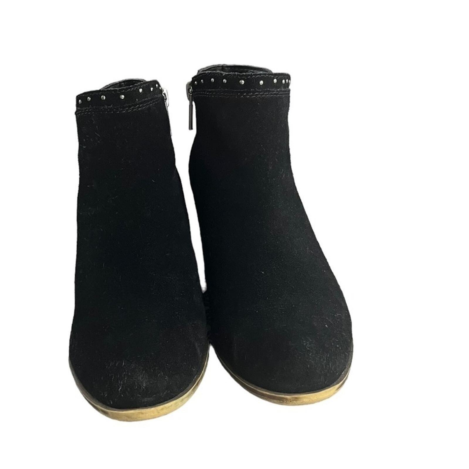 Lucky Brand Women’s Size 9W Bethea Black Leather Suede Ankle Boot Classic Studs