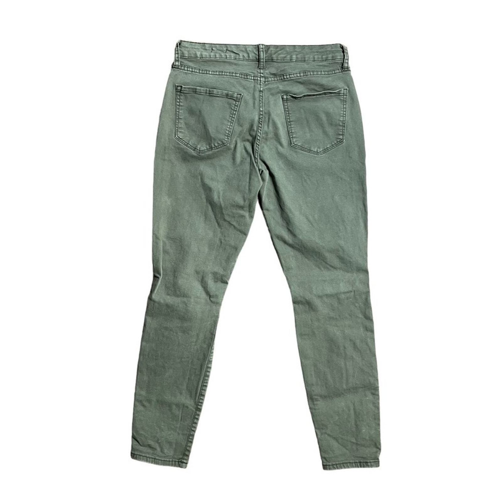 Arizona Womens Size 7 Jegging Olive Green Distressed Jeans