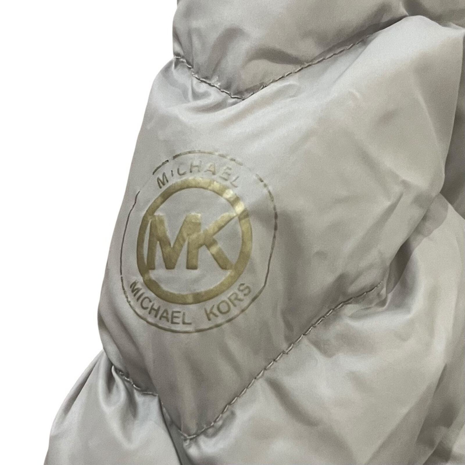 Michael Kors Women Tan Medium Lightweight Diamond Quilted Hooded Down Fill Coat