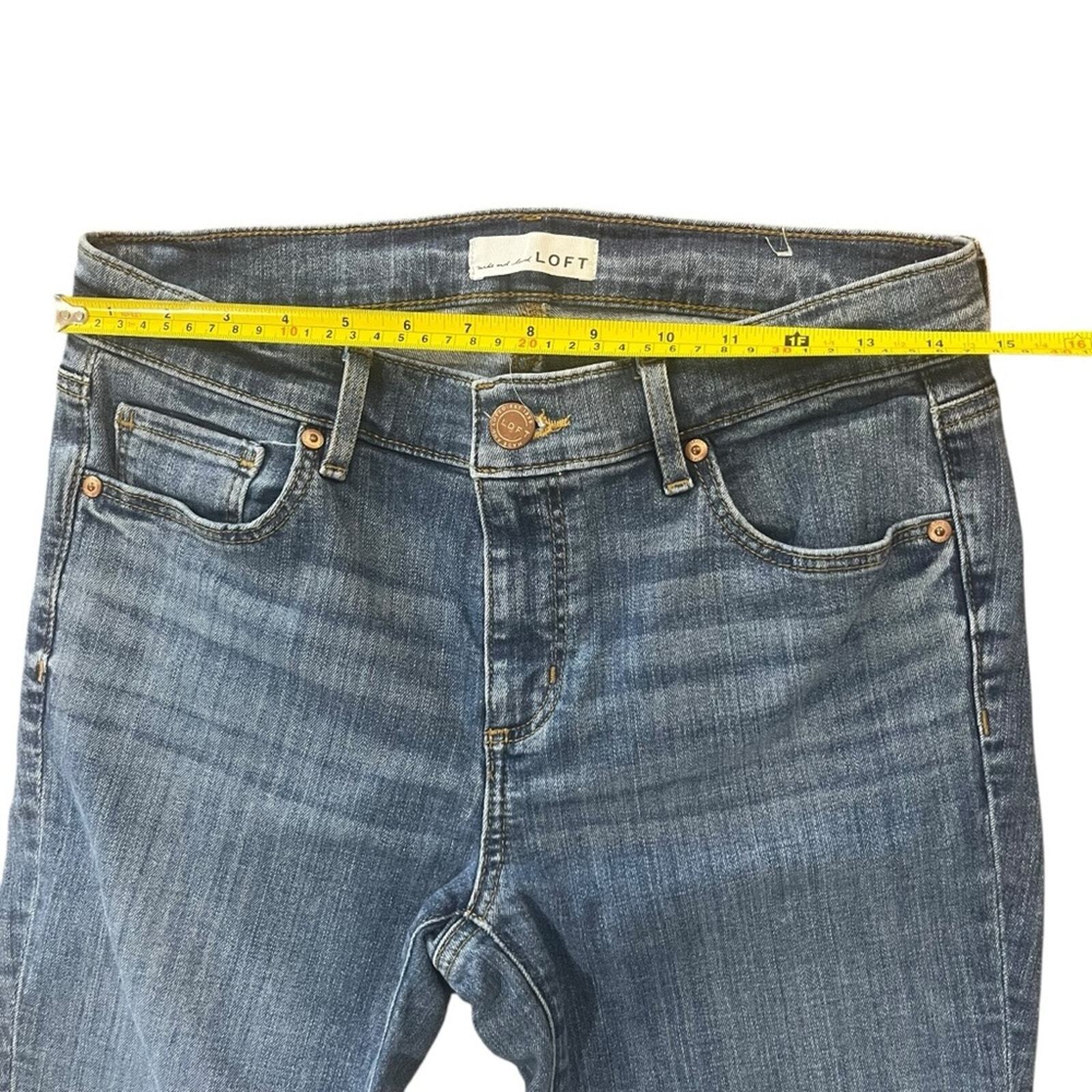 Loft Womens Size 4 Modern Boot Medium Wash Frayed Ankle Medium Wash Denim Jeans
