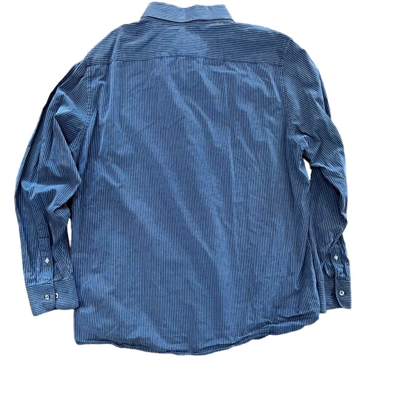 American Eagle Men's Size XXL Premium Vintage Fit Blue & Gray Button Down Shirt 