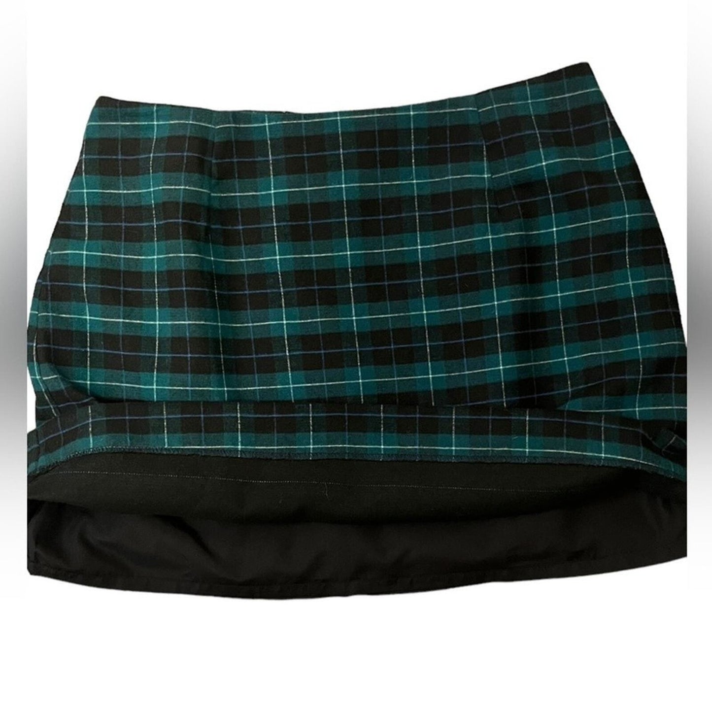 Old Navy Womens Size 4 Navy Green Plaid Polyester Mini Skirt 