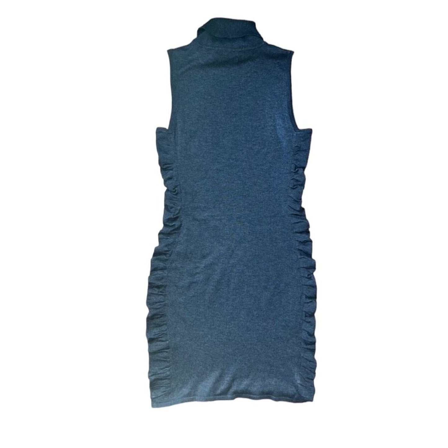 Calvin Klein Womens Size Medium Gray Sleeveless Turtleneck Fitted Dress 
