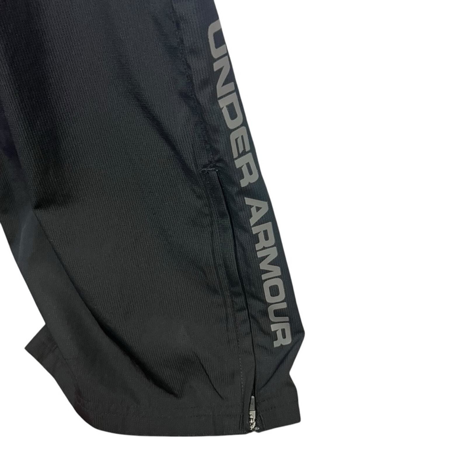 Under Armour Mens Size 3XL Black Ankle Zip Heat Gear Drawstring Warmup Pants