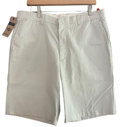 Dockers Mens Size 34 Khaki Flat Front Casual Shorts NWT