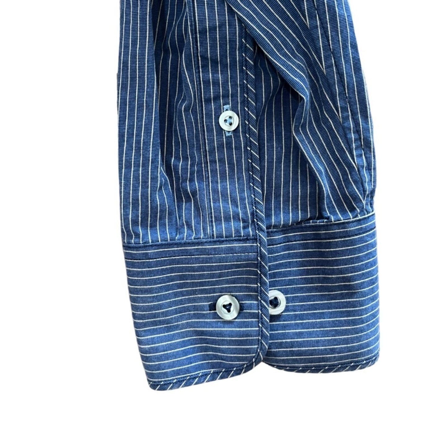 American Eagle Men's Size XXL Premium Vintage Fit Blue & Gray Button Down Shirt 