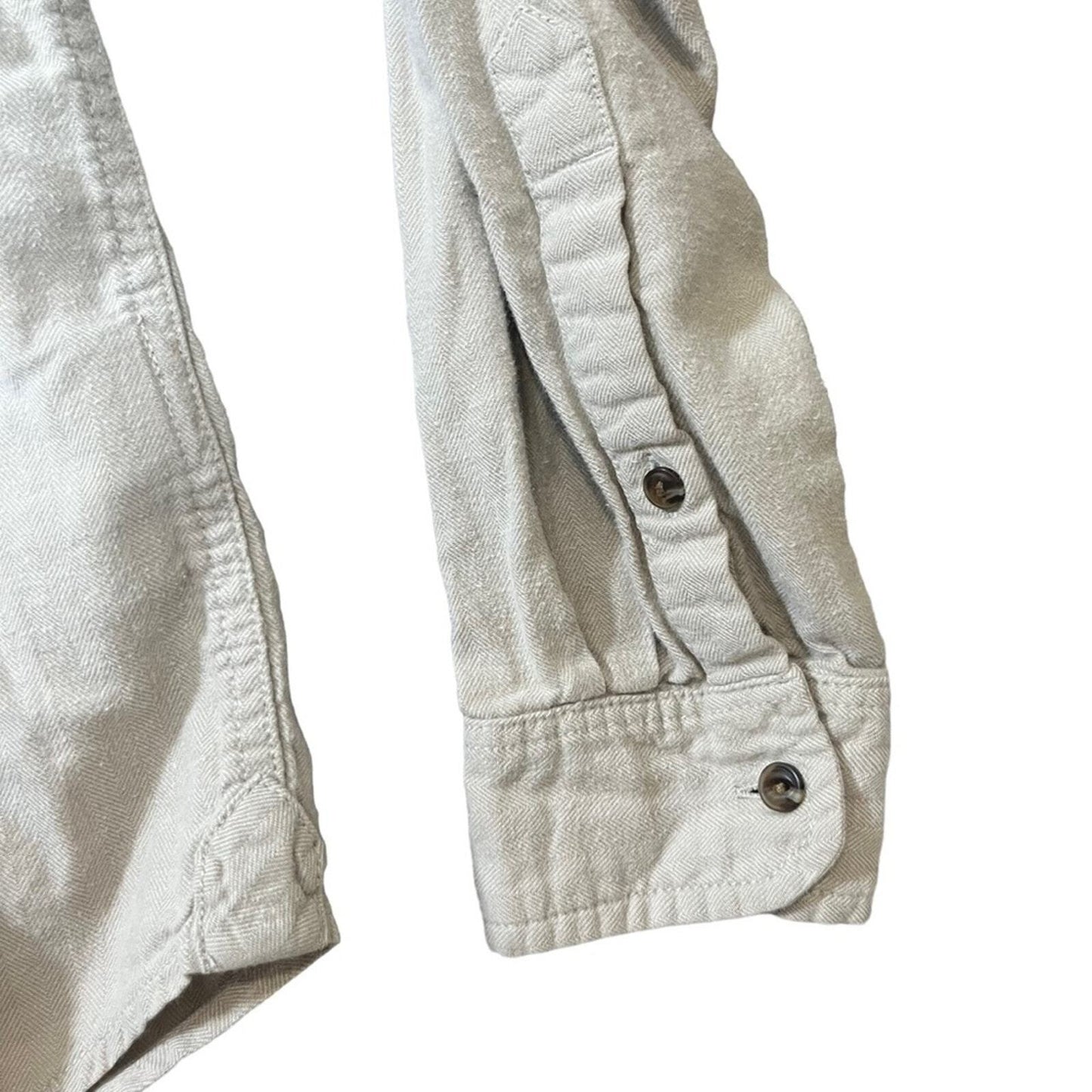 The North Face Mens Size Med Khaki Long Sleeve Front Pockets Button Down Shirt