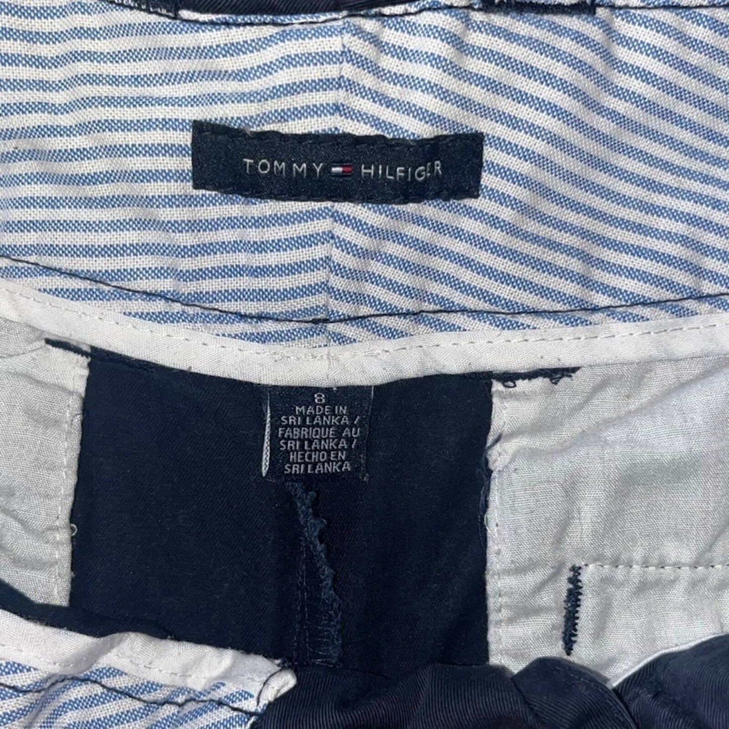Tommy Hilfiger Women’s Navy Flat Front Chino Shorts Size 8​