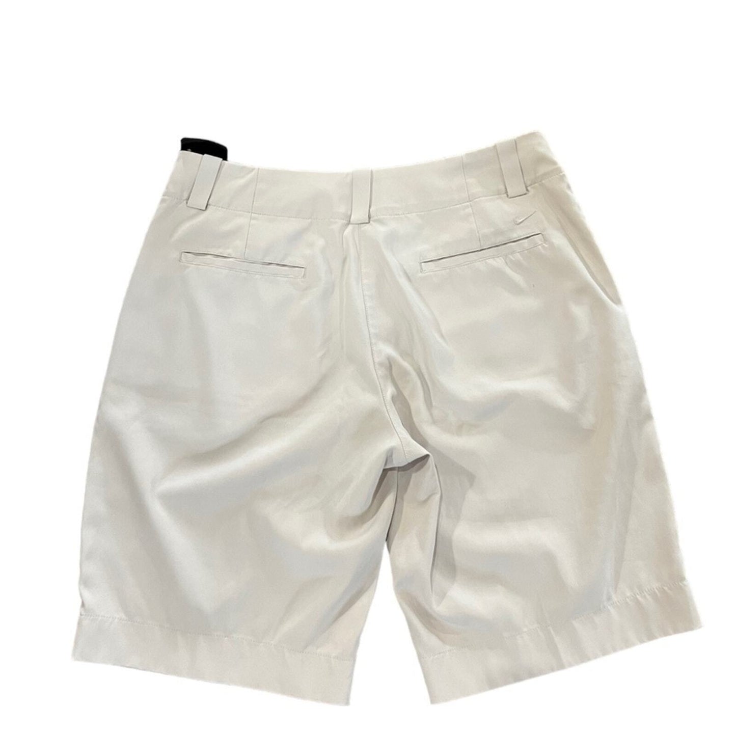 Nike Dri Fit Golf Shorts Women's 8 Beige Khaki Bermuda Style Solid Casual Plain