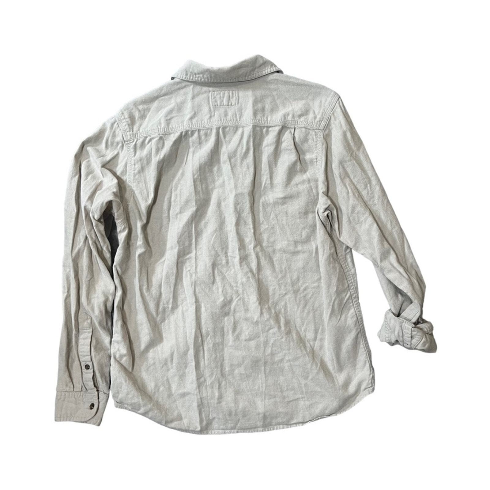 The North Face Mens Size Med Khaki Long Sleeve Front Pockets Button Down Shirt