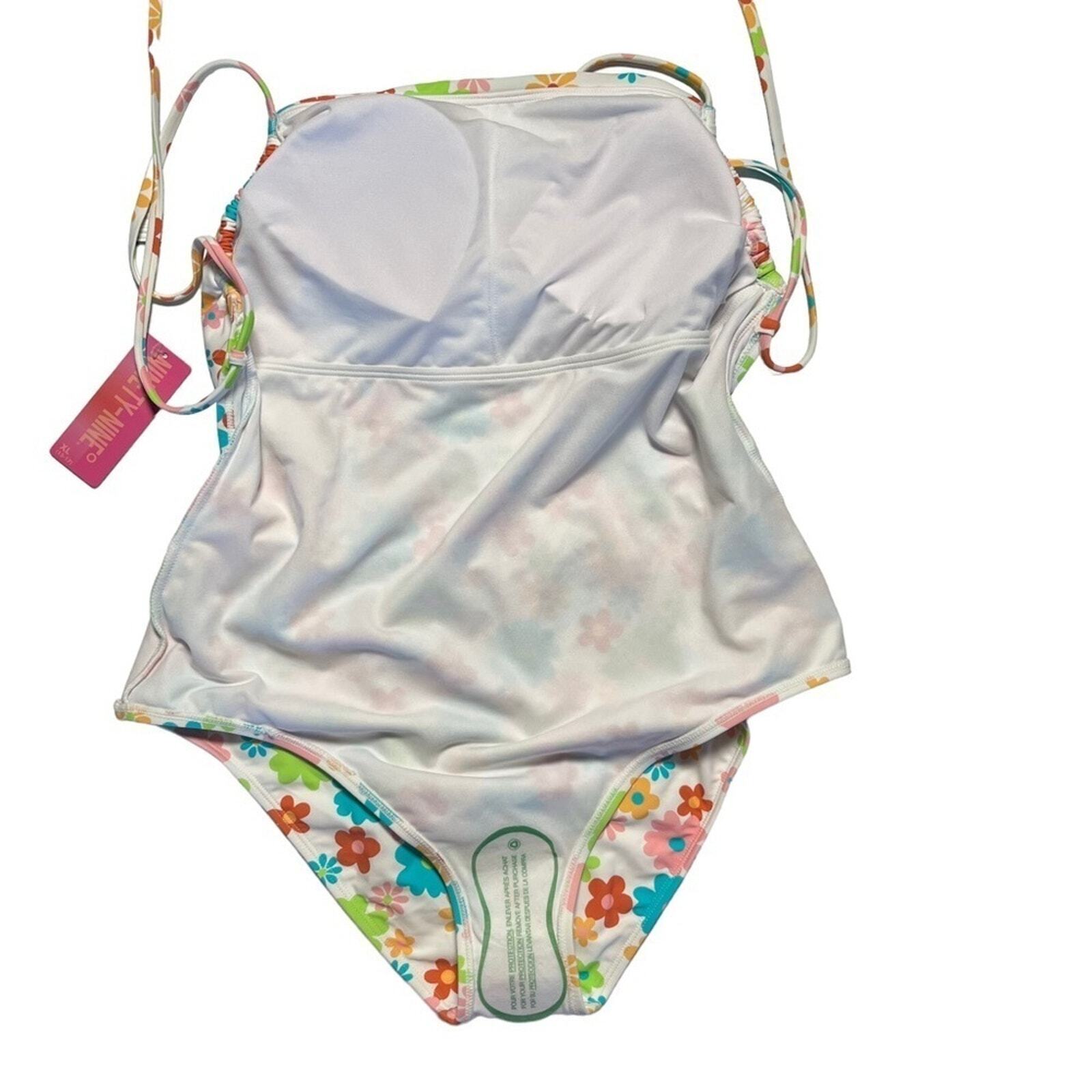 Ninety-Nine Junior's Flora Retro XL (15-17) Plus Size One Piece NWT Swimsuit 
