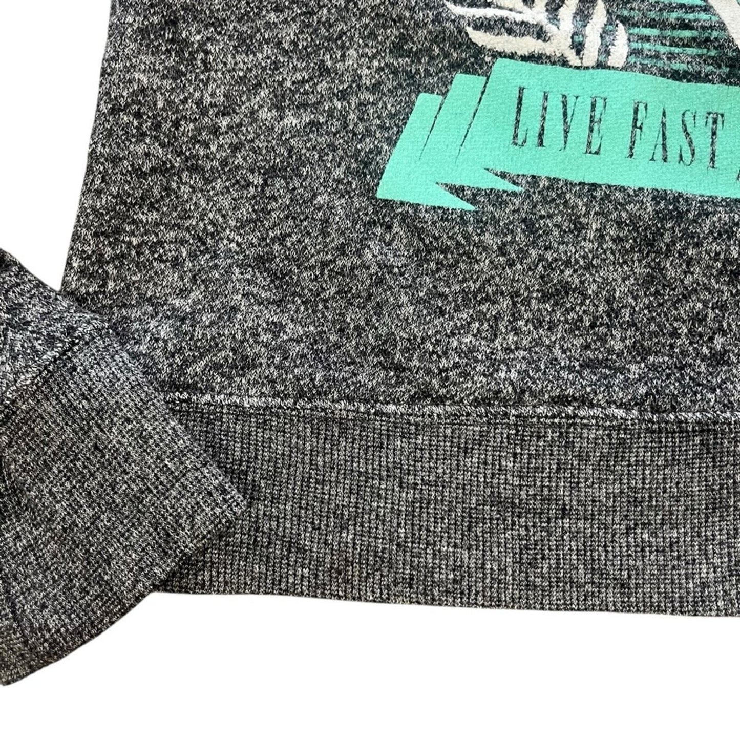 Young & Reckless Womens Size Medium Wide Neck Off Shoulder Gray Sweatshirt
