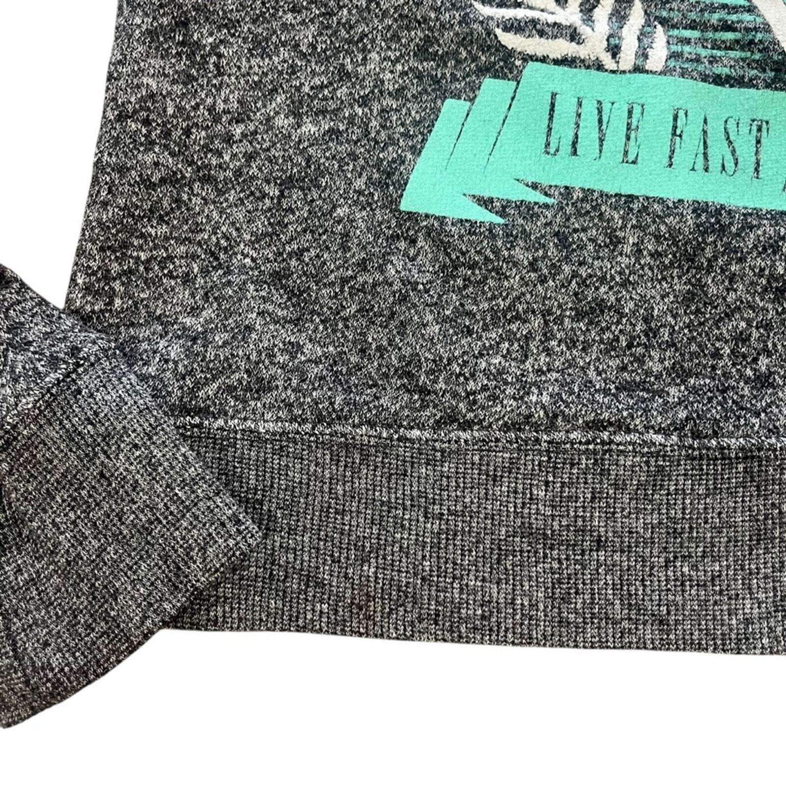 Young & Reckless Womens Size Medium Wide Neck Off Shoulder Gray Sweatshirt