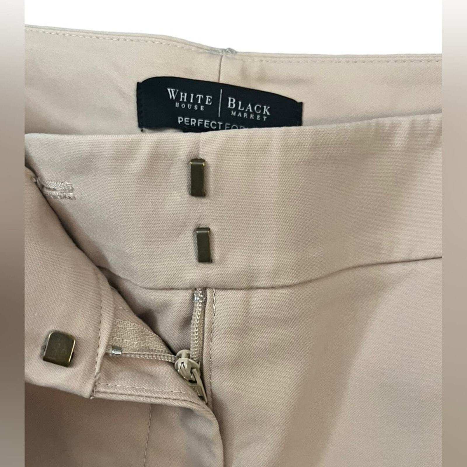 White House Black Market Womens Size 8 Straight Crop Perfect Form Tan Capri’s 