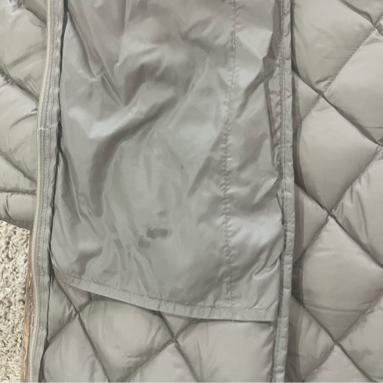 Michael Kors Women Tan Medium Lightweight Diamond Quilted Hooded Down Fill Coat