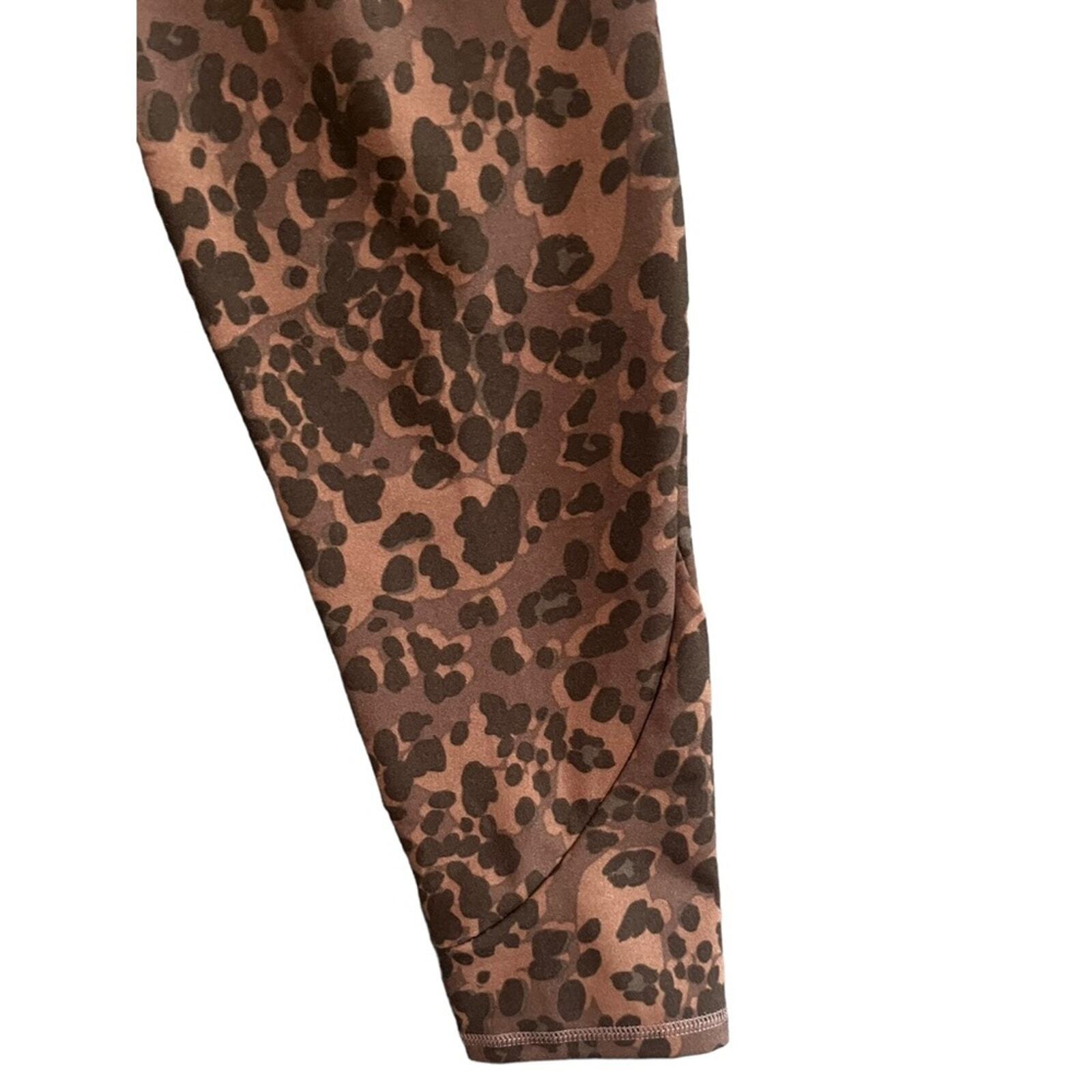Kay Unger Womens XL Leopard High Waisted Leggings With Pockets