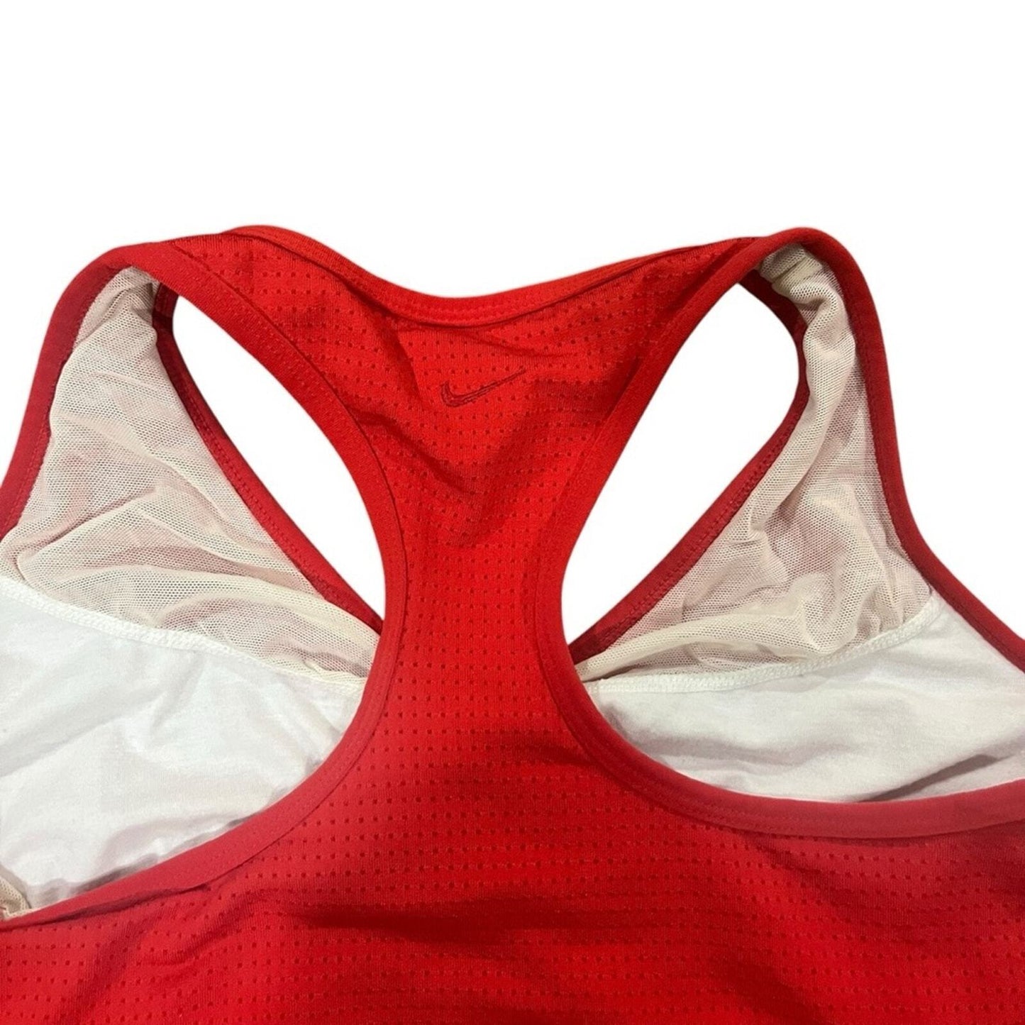 NIKE Womens Size Medium Cropped V Neck Mesh Lined Athletic Sports Workout Top