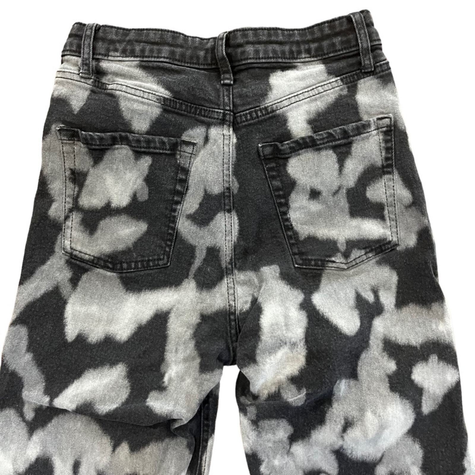 Wild Fable Women's Size 6 Super High Rise Straight Button Fly Gray Black Jeans