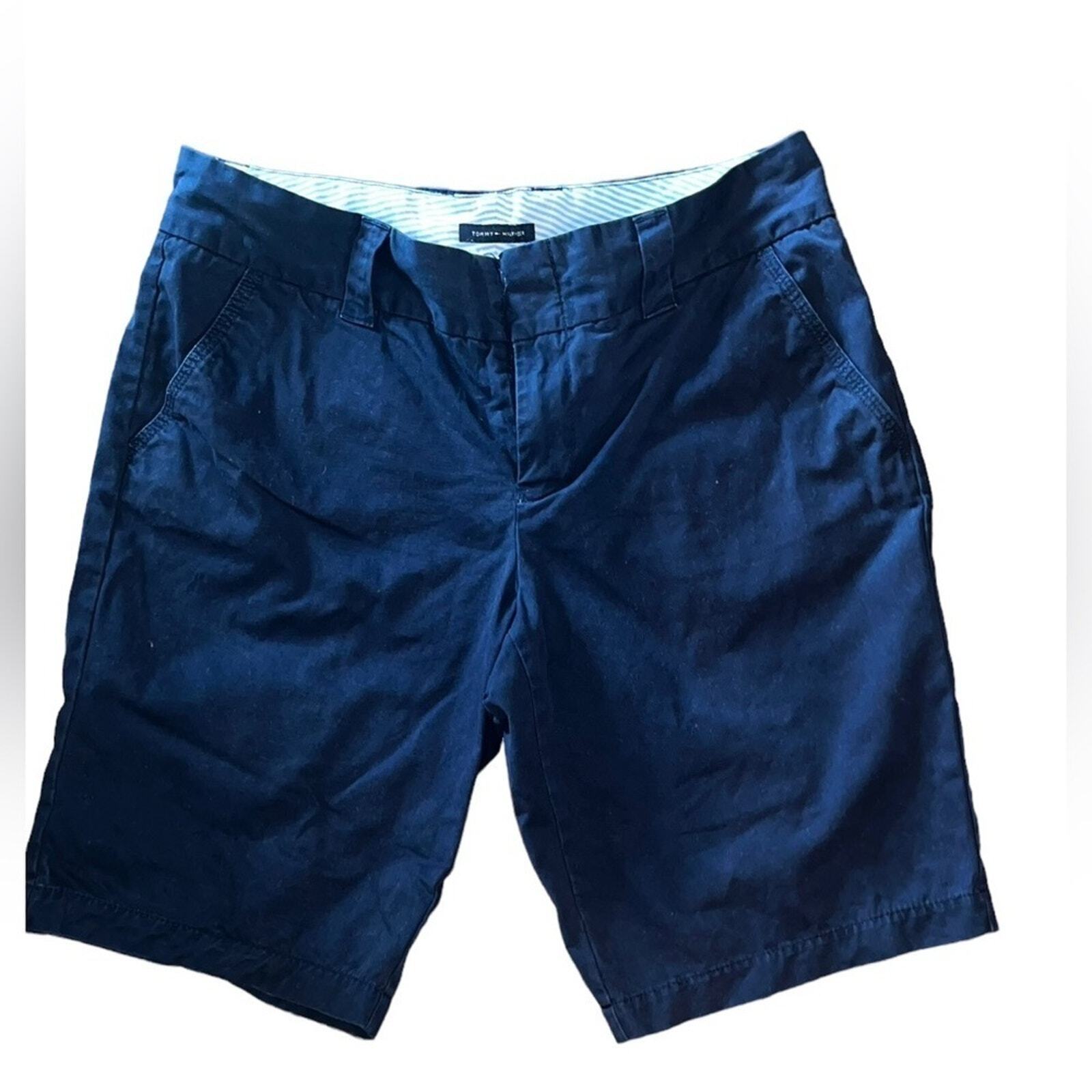 Tommy Hilfiger Women’s Navy Flat Front Chino Shorts Size 8​