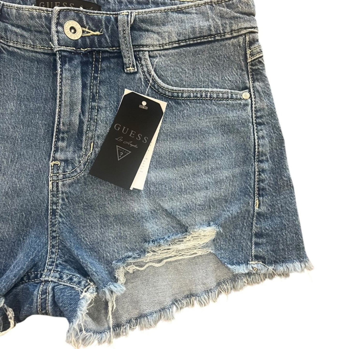 Guess Womens Cutoff Shorts Size 28 High Rise Distressed Rugged Frayed NWT