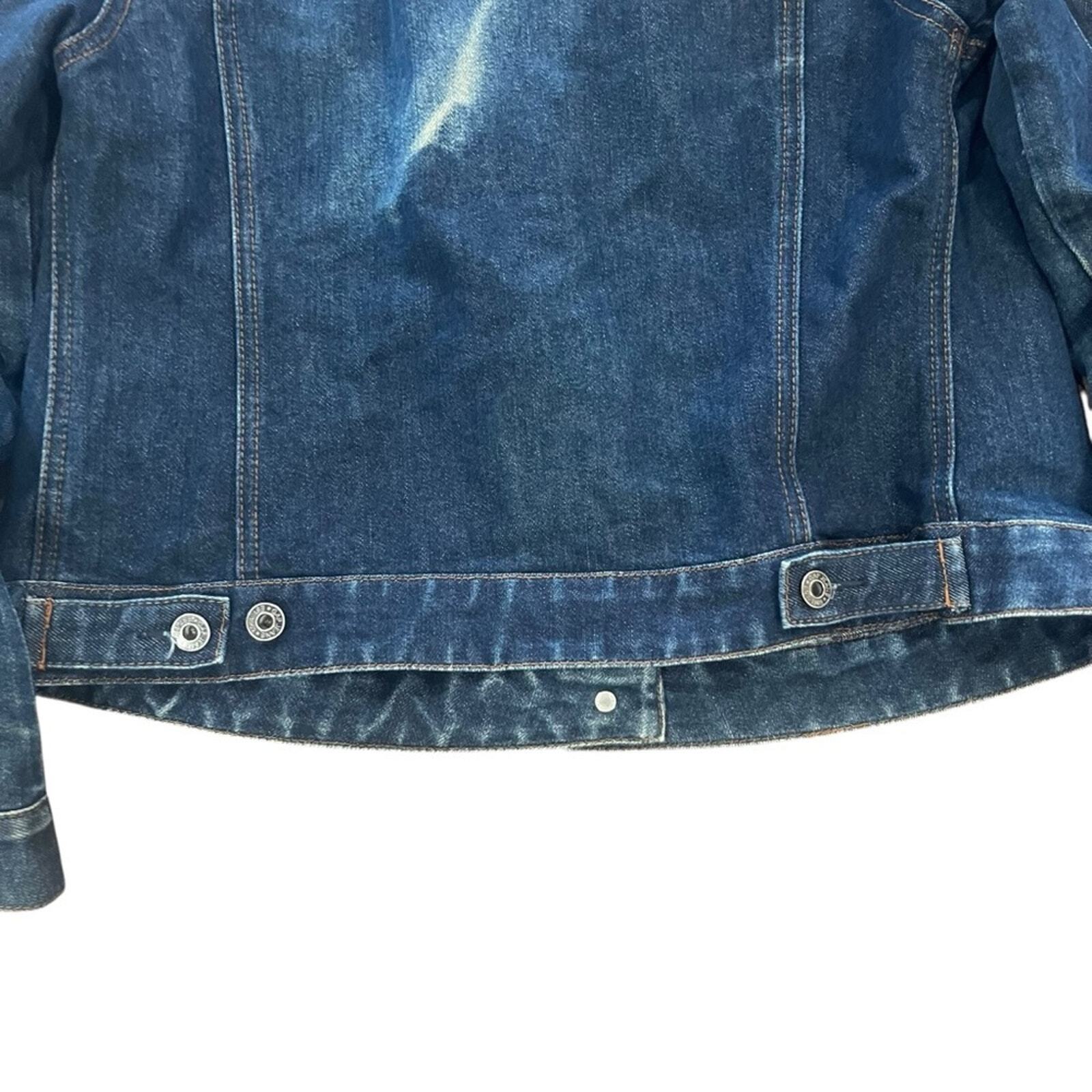 GAP Womens Size Small Y2K Distressed Bleached Denim Blue Jean Trucker Jacket