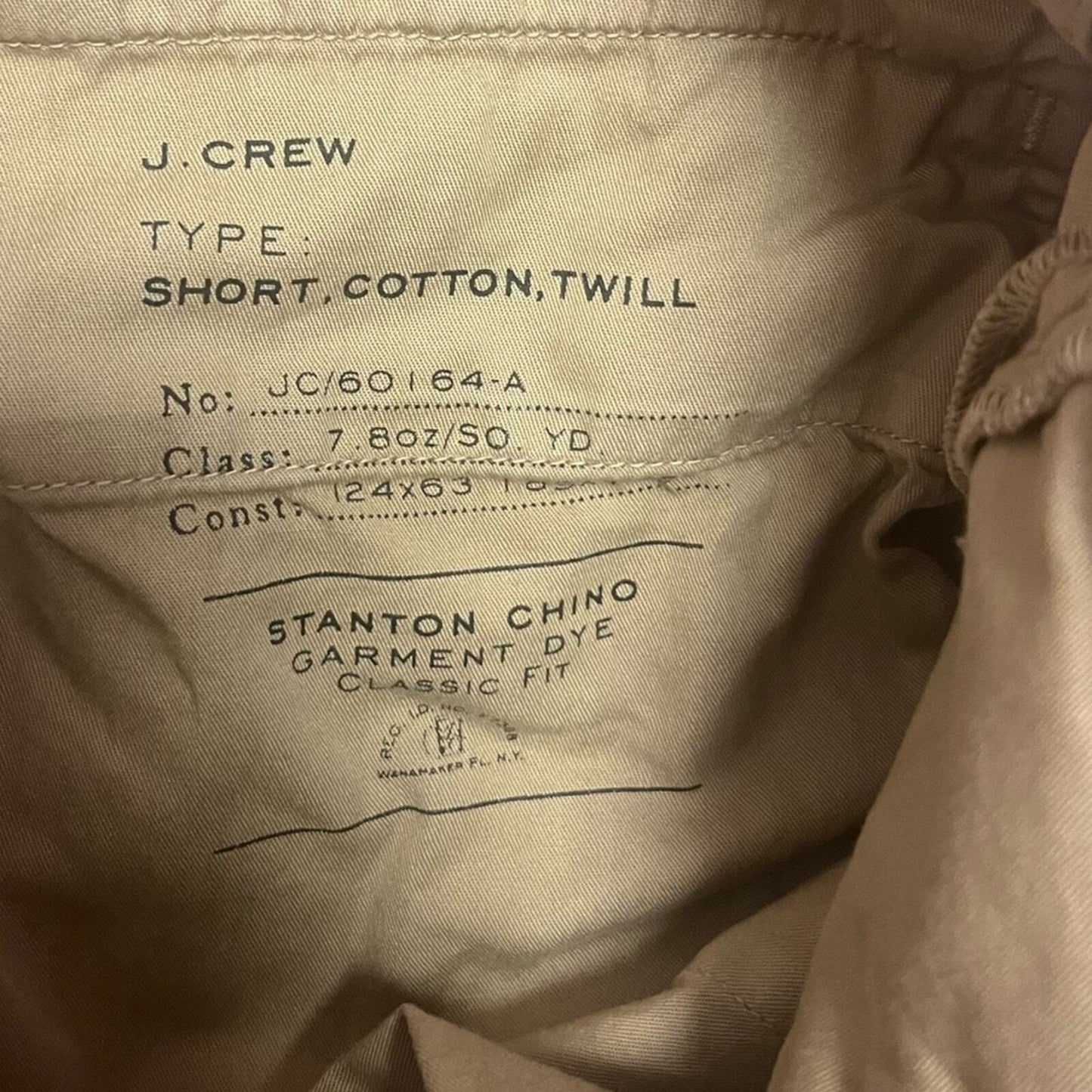 J. Crew Mens Size 32 Stanton Khaki Flat Front Shorts
