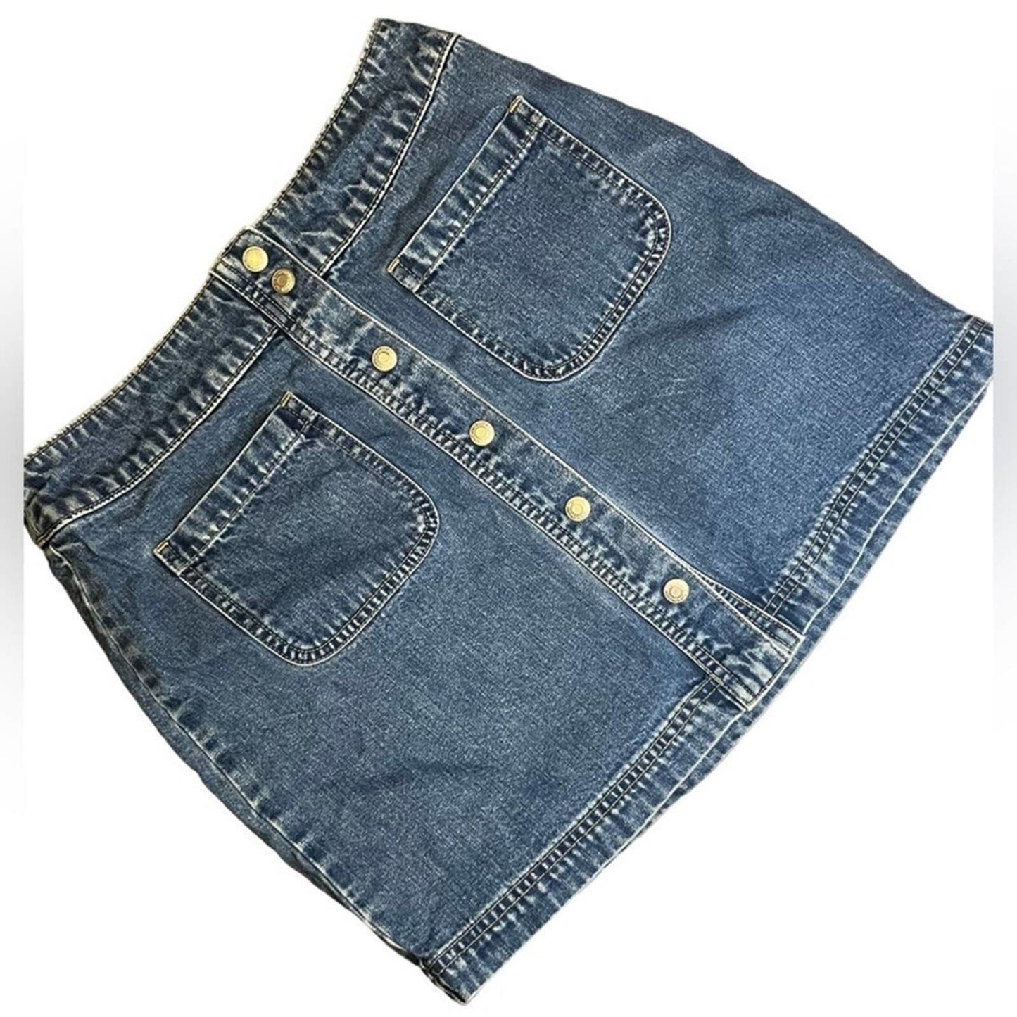 GAP Womens Size 8 Mini Denim Front Button Up Mini Skirt