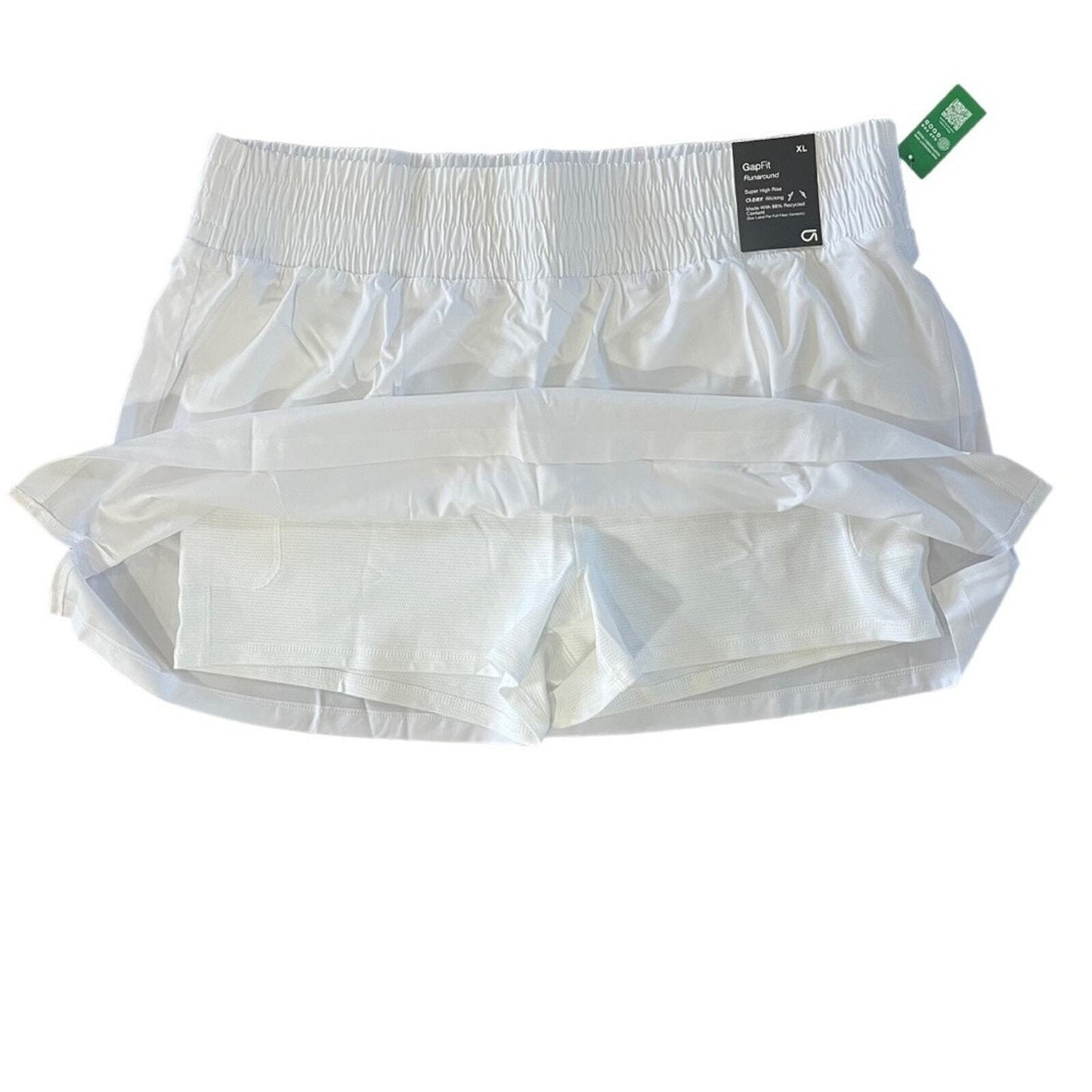Gap Fit Women's Runaround Super High Rise Dry Wicking White Skort Size XL NWT