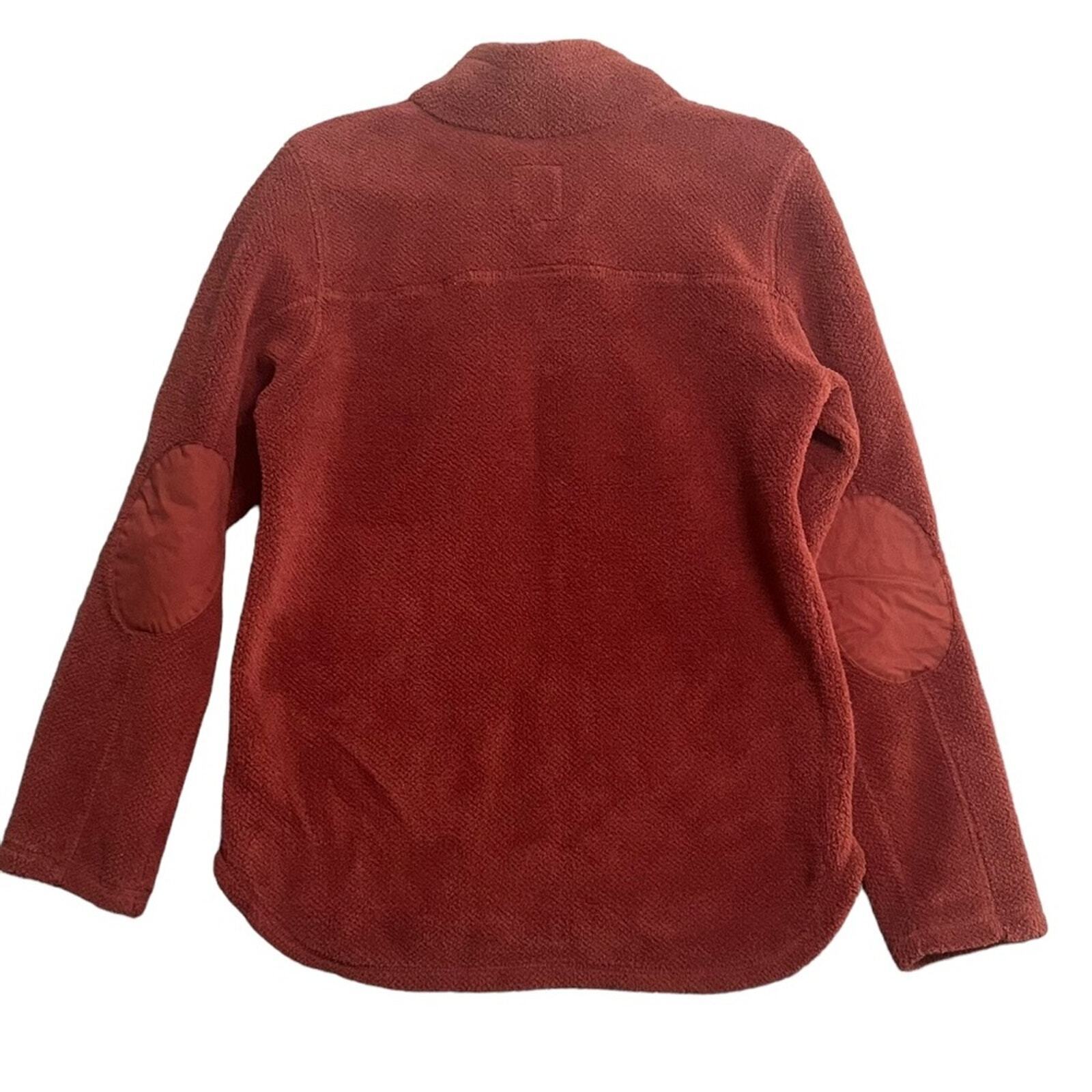 Thread & Supply Womens Large Burnt Orange 1/4 Snap Collar Sherpa Pullover