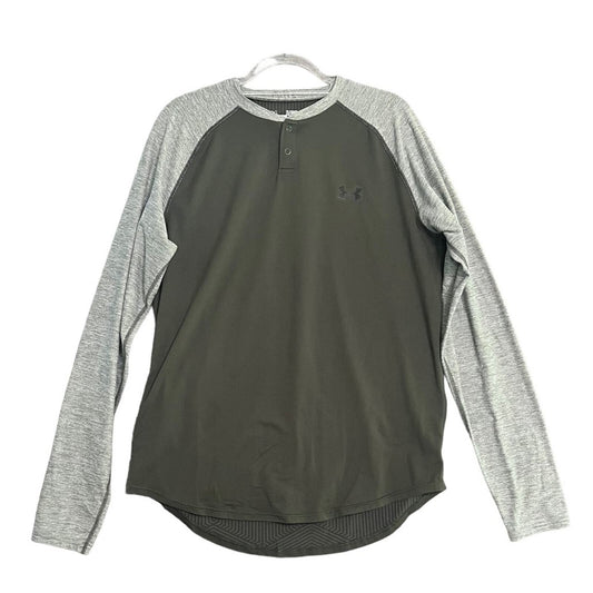 Under Armour Mens XL Green Heathered Gray Long Sleeve Raglan Shirt