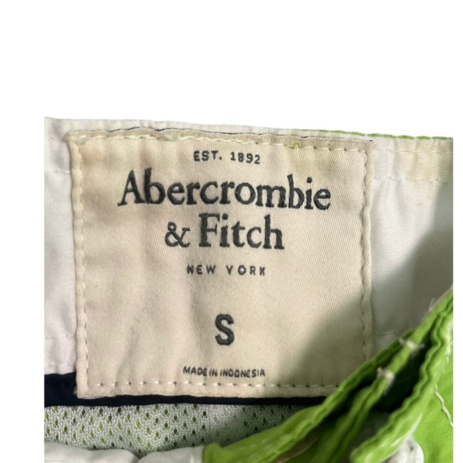 Abercrombie & Fitch Mens Small Lime Green Board Swim Shorts Trunks