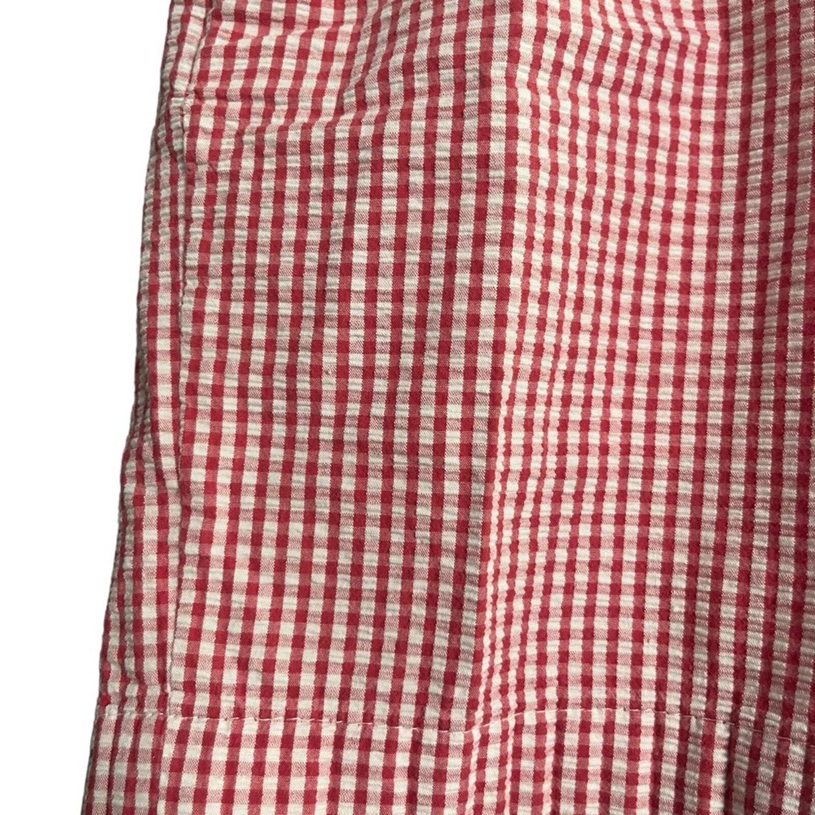 Southern Tide Mens Size 40 The Skipjack Gingham Red & White Flat Front Shorts