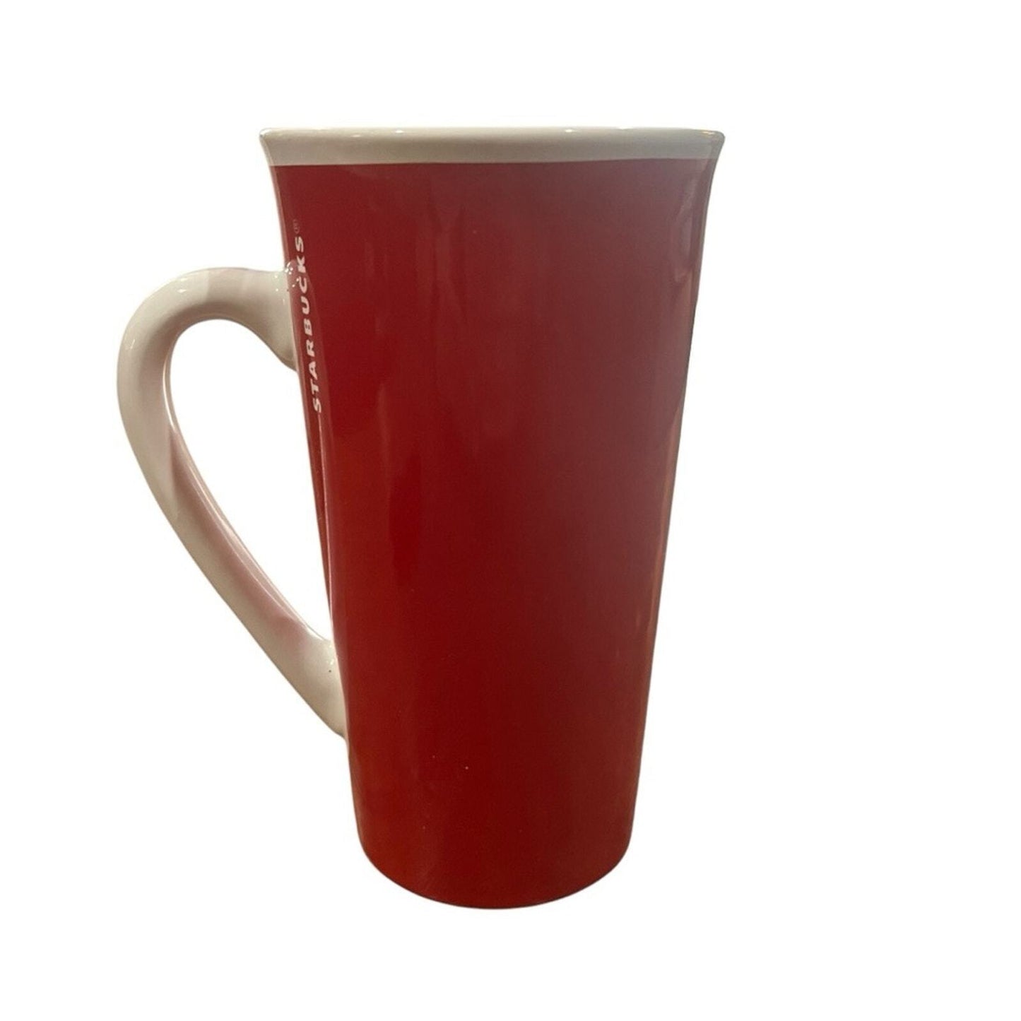 Starbucks Coffee 2017 Red & White Travel Mug with Green Mermaid & Handle14.3oz