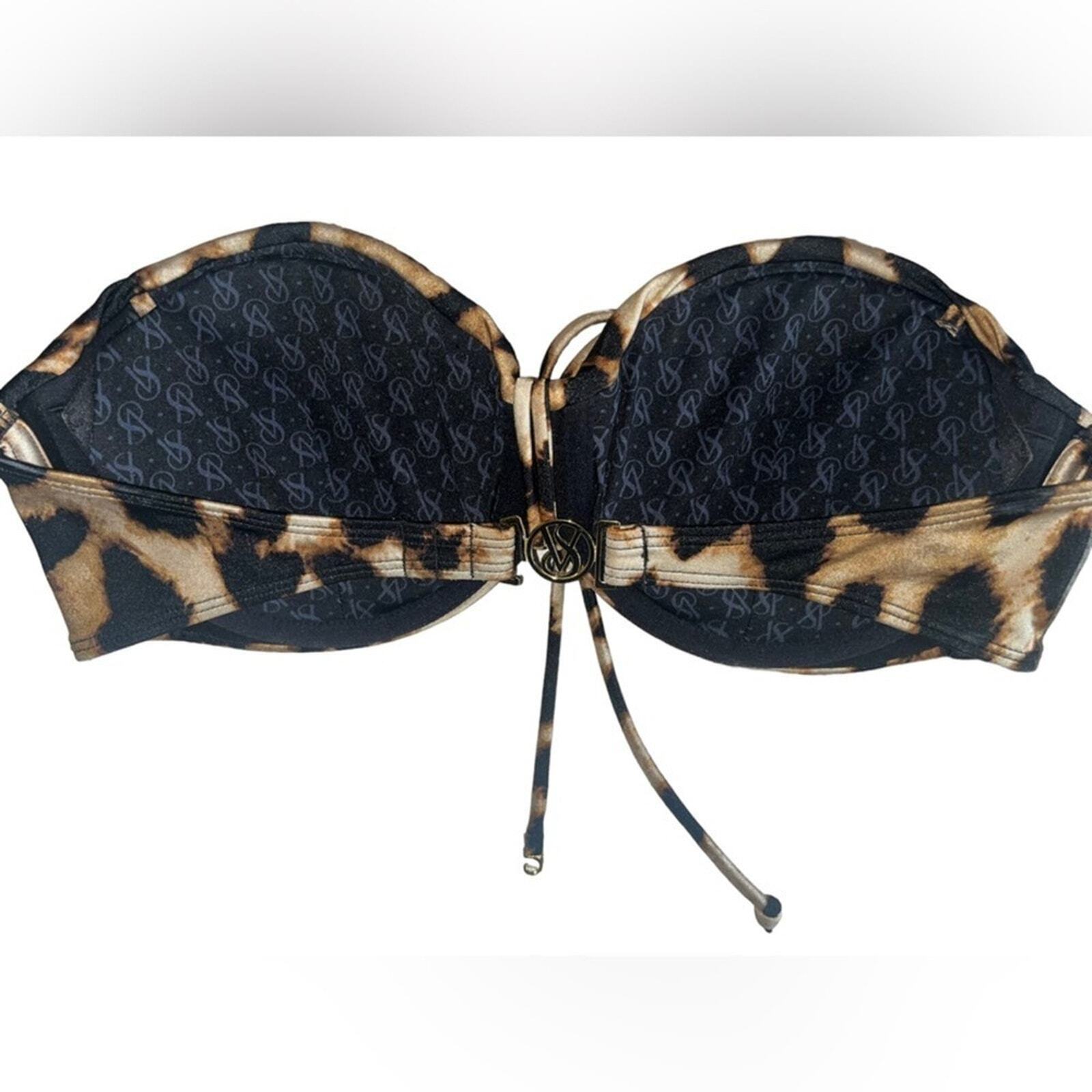 Victoria’s Secret Womens Leopard / Cheetah Bikini Top Sz 34D No Strap