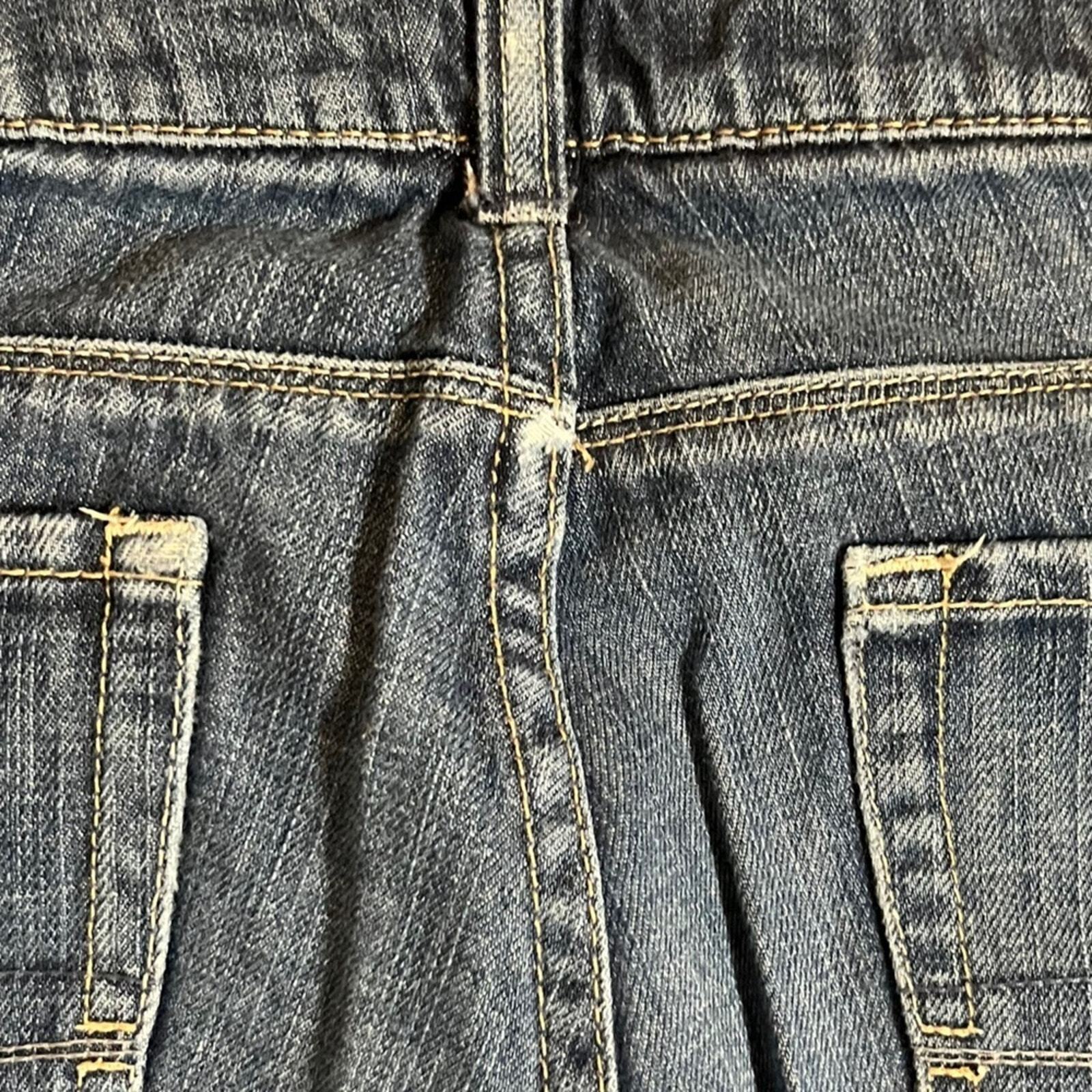 American Eagle Womens 77 Straight 8 Long Medium Wash Denim Jeans