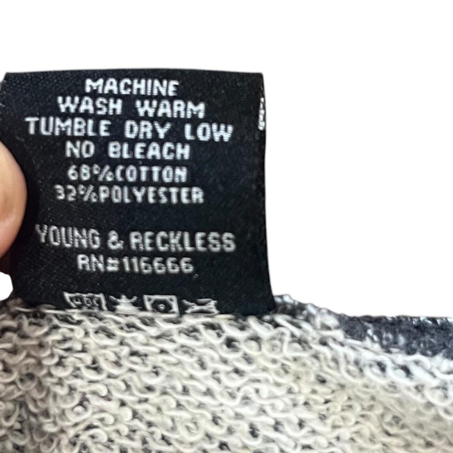 Young & Reckless Womens Size Medium Wide Neck Off Shoulder Gray Sweatshirt