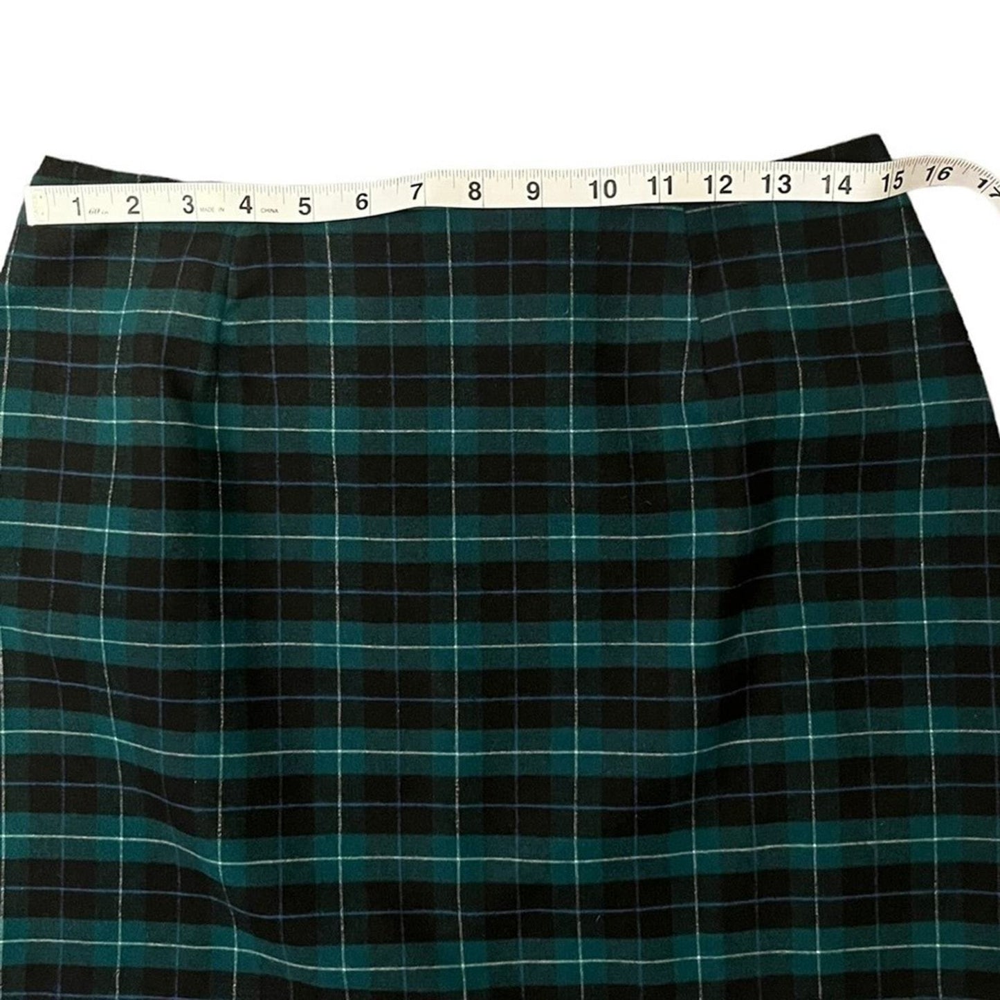Old Navy Womens Size 4 Navy Green Plaid Polyester Mini Skirt 