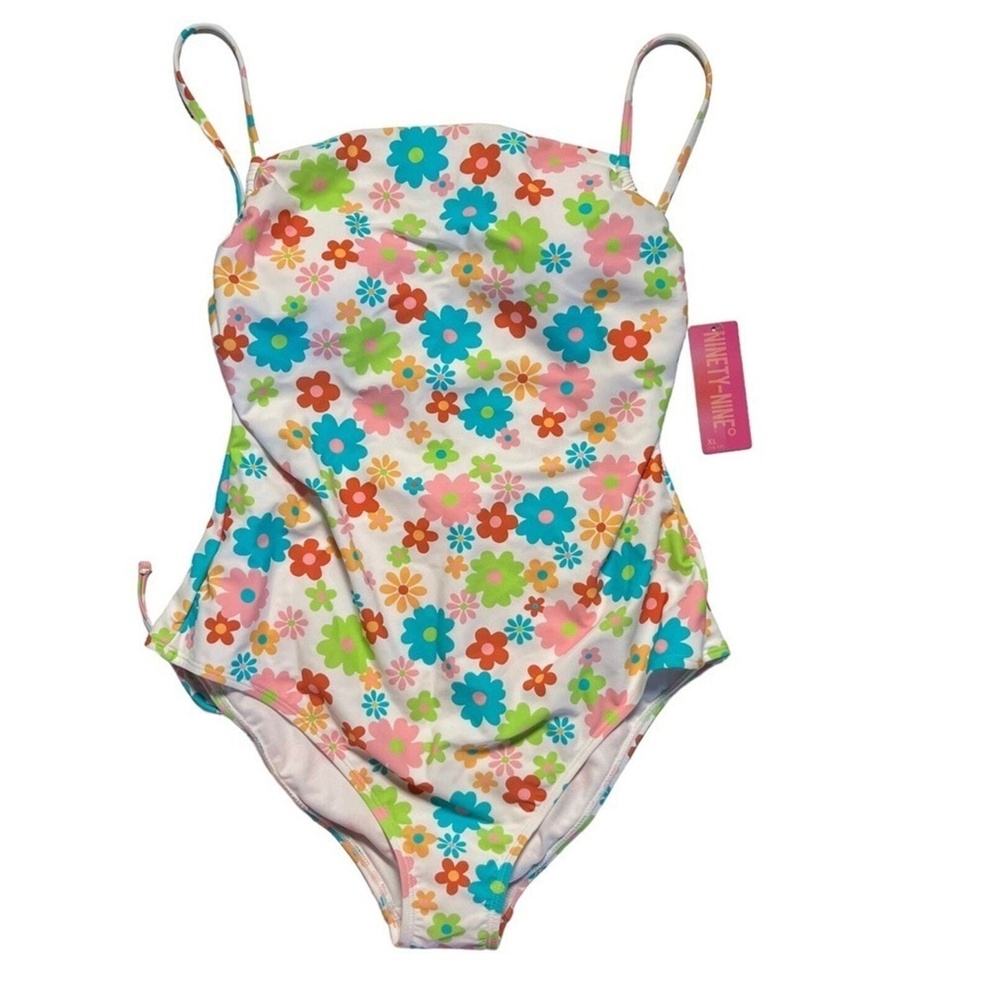 Ninety-Nine Junior's Flora Retro XL (15-17) Plus Size One Piece NWT Swimsuit 