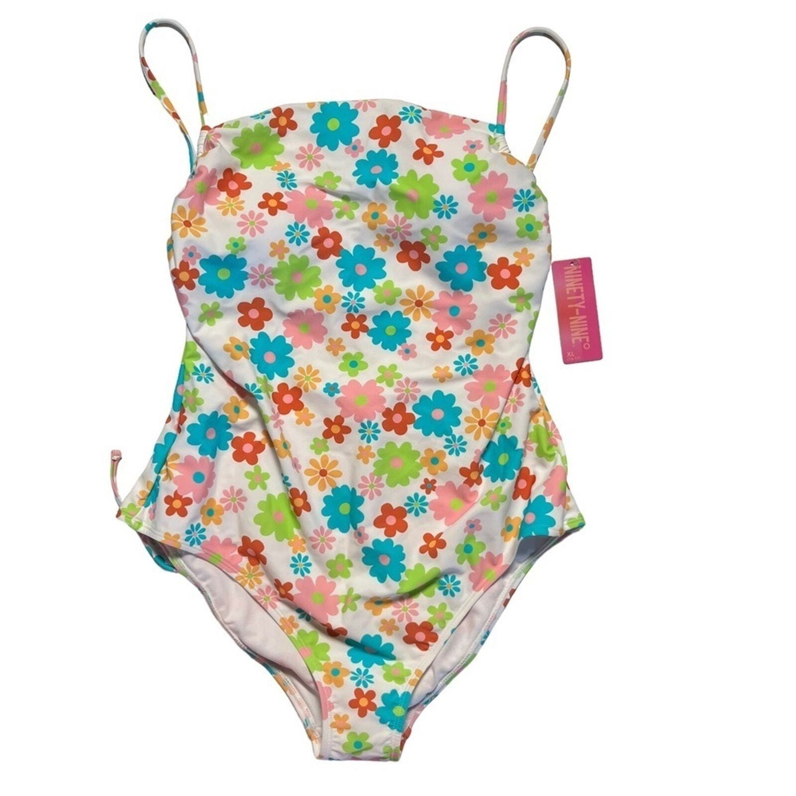 Ninety-Nine Junior's Flora Retro XL (15-17) Plus Size One Piece NWT Swimsuit 
