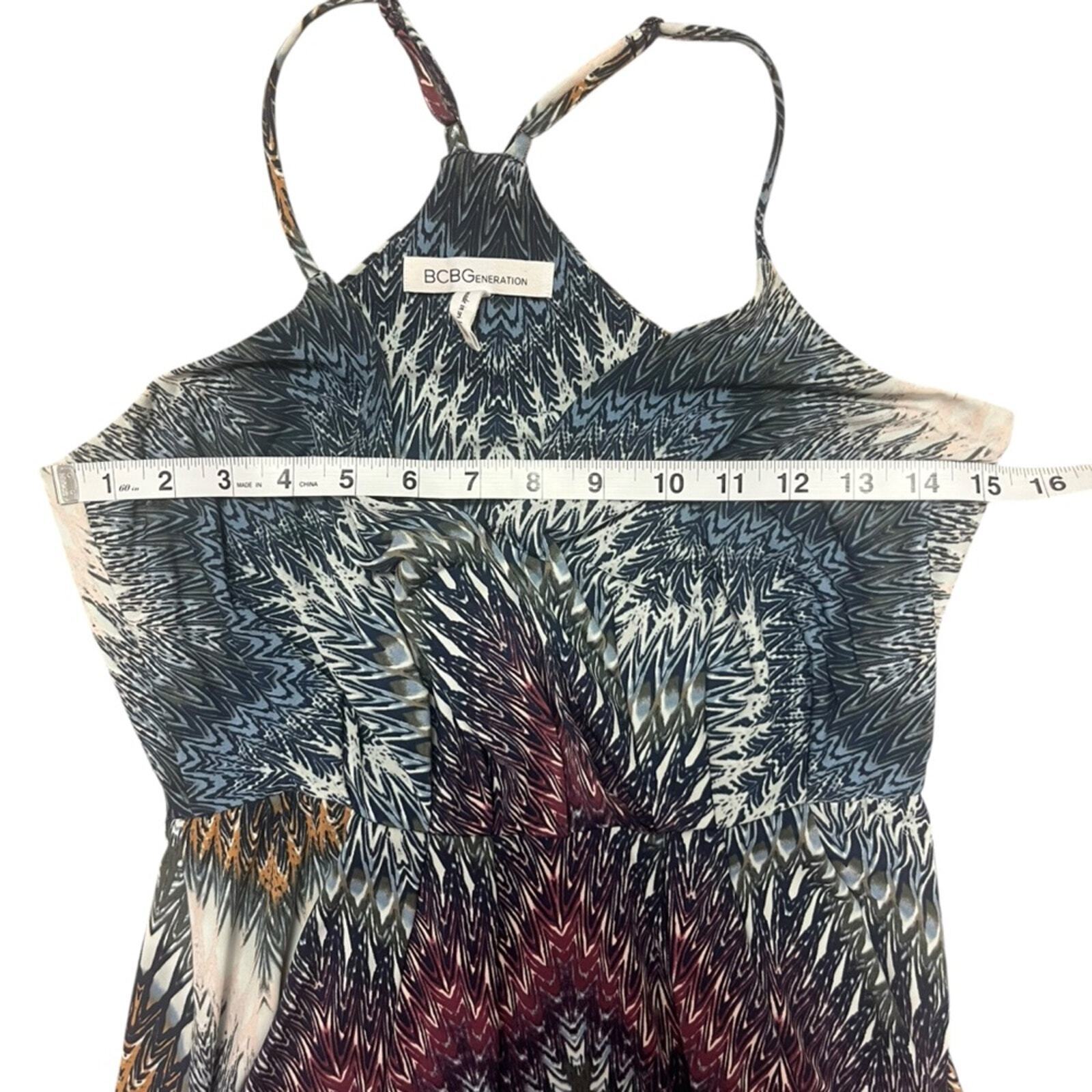 BCBGeneration Womens Small Multicolor Sleeveless Pocketed Zig Zag Mini Dress
