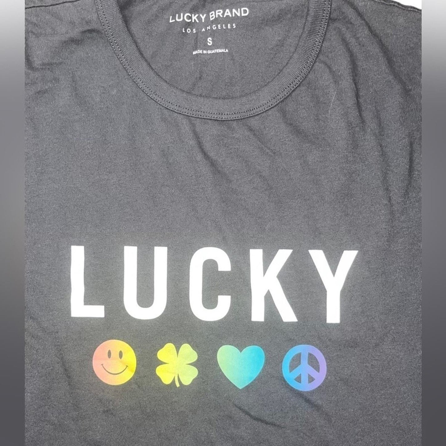 Lucky Brand Men's Small Gray Pride Crop Tee 