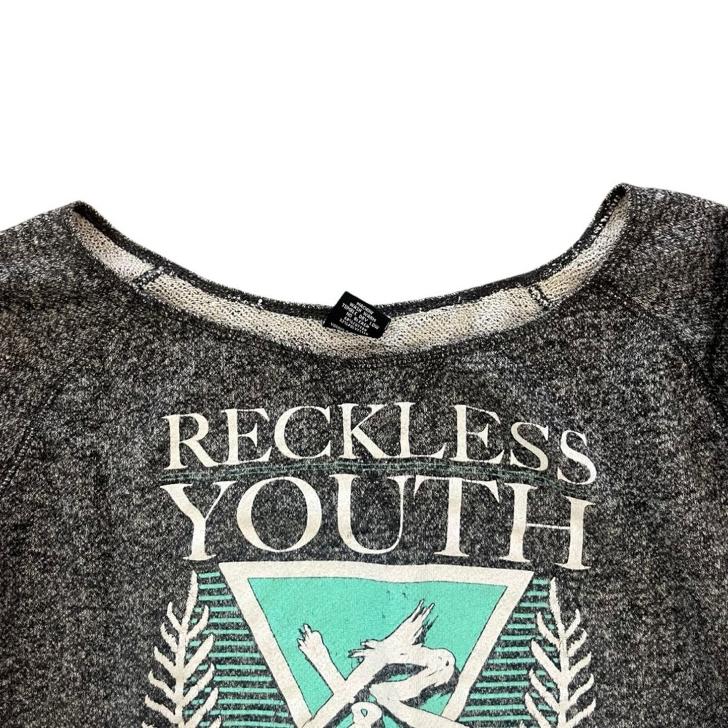 Young & Reckless Womens Size Medium Wide Neck Off Shoulder Gray Sweatshirt