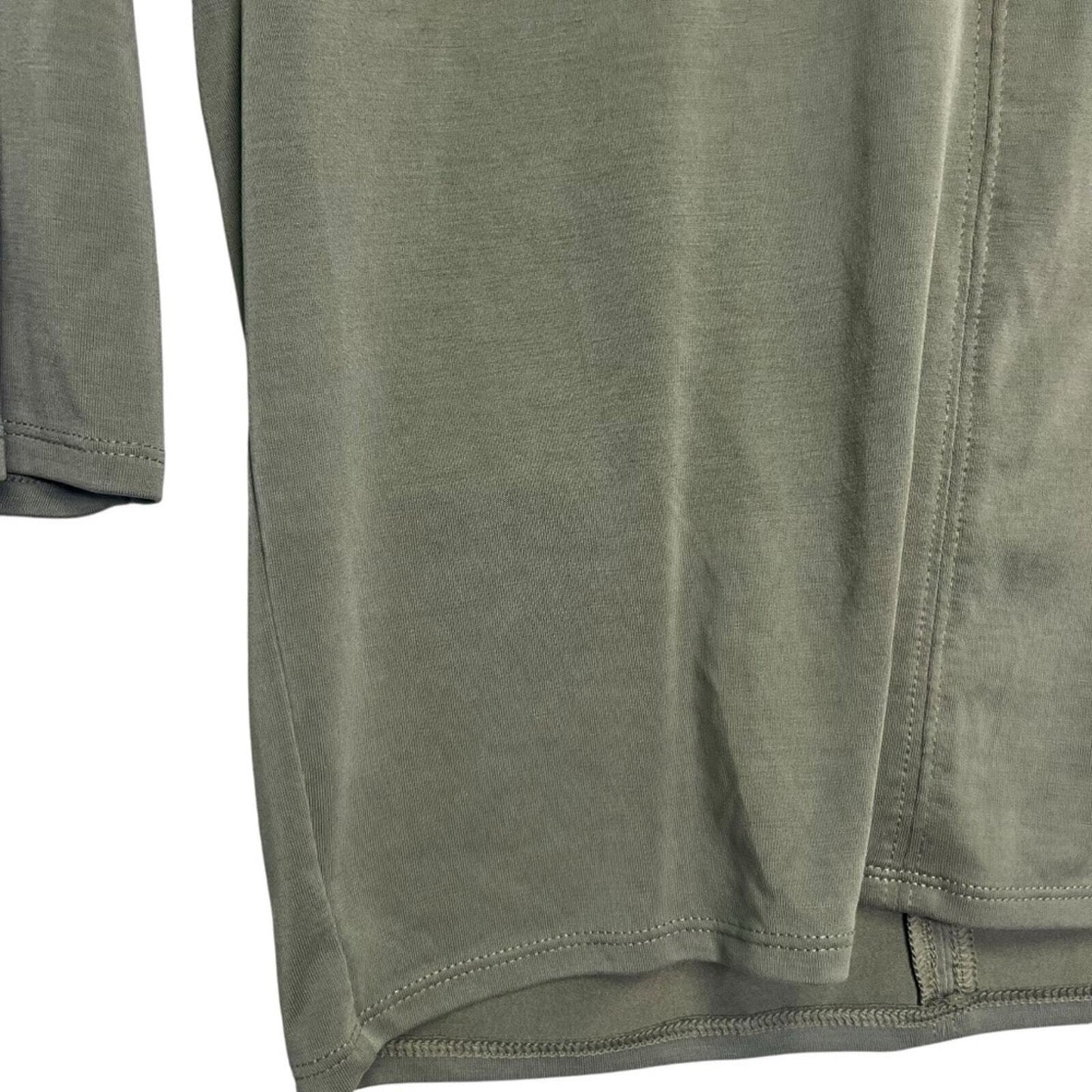 White House Black Market Womens  Small Plain Olive Green 3/4 Sleeve V Neck Top