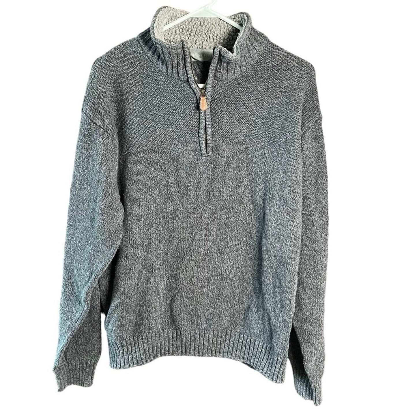 Oscar de la Renta Men's XL Quarter Zip Gray Casual Pullover 