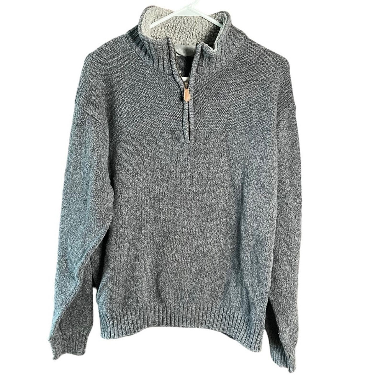 Oscar de la Renta Men's XL Quarter Zip Gray Casual Pullover 