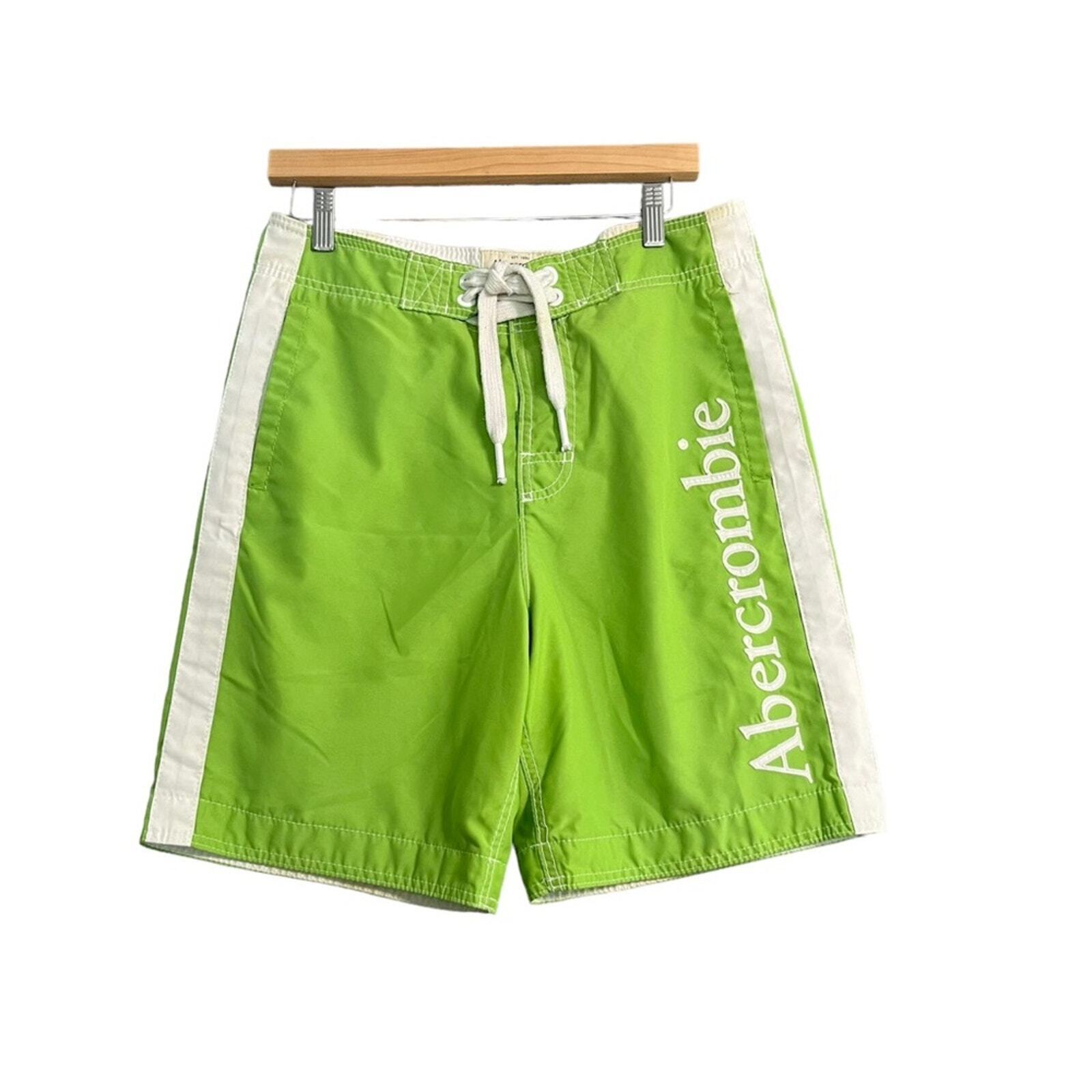 Abercrombie & Fitch Mens Small Lime Green Board Swim Shorts Trunks