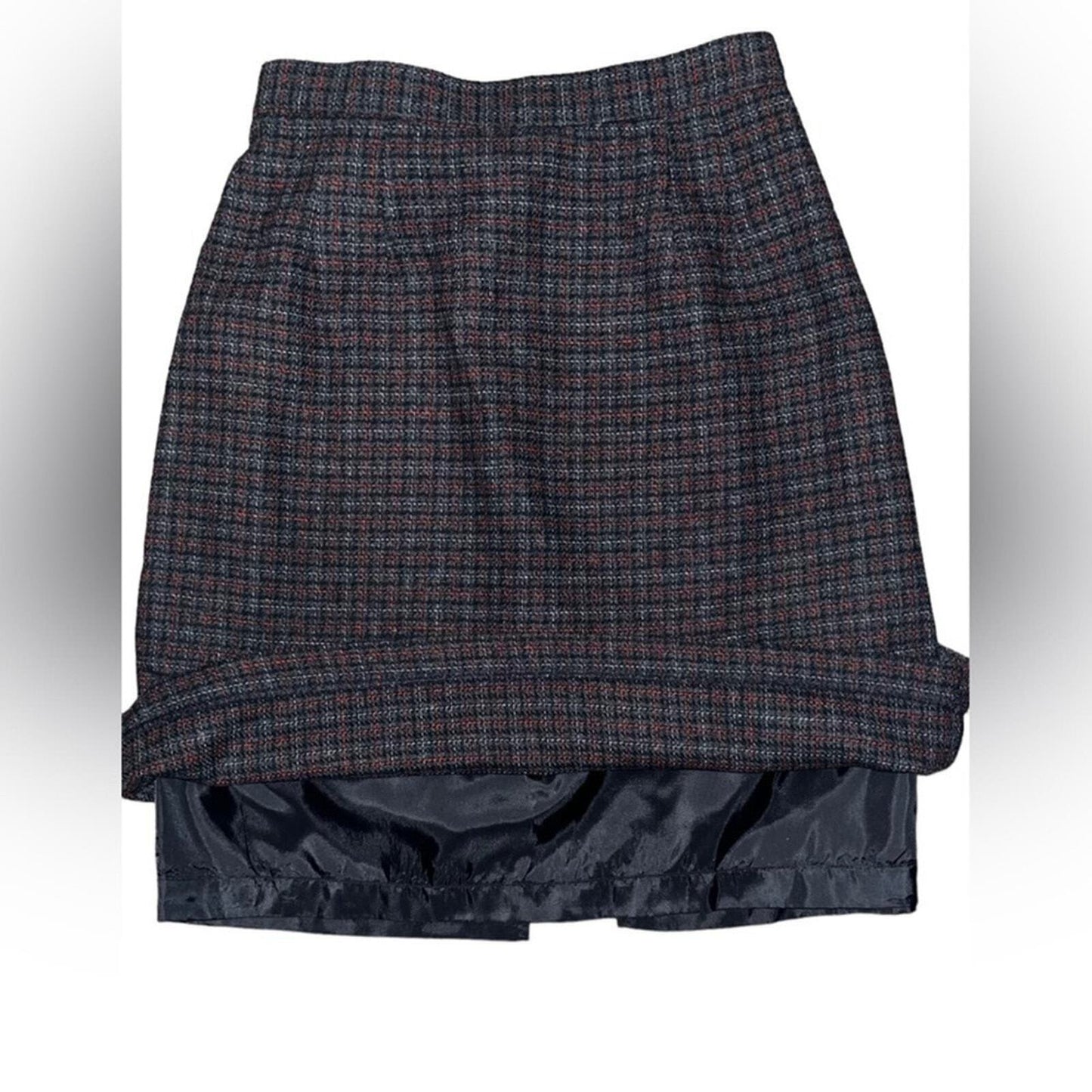 Mini Plaid Womens Size 6 Wool Polyester Red Gray Black Mini Skirt