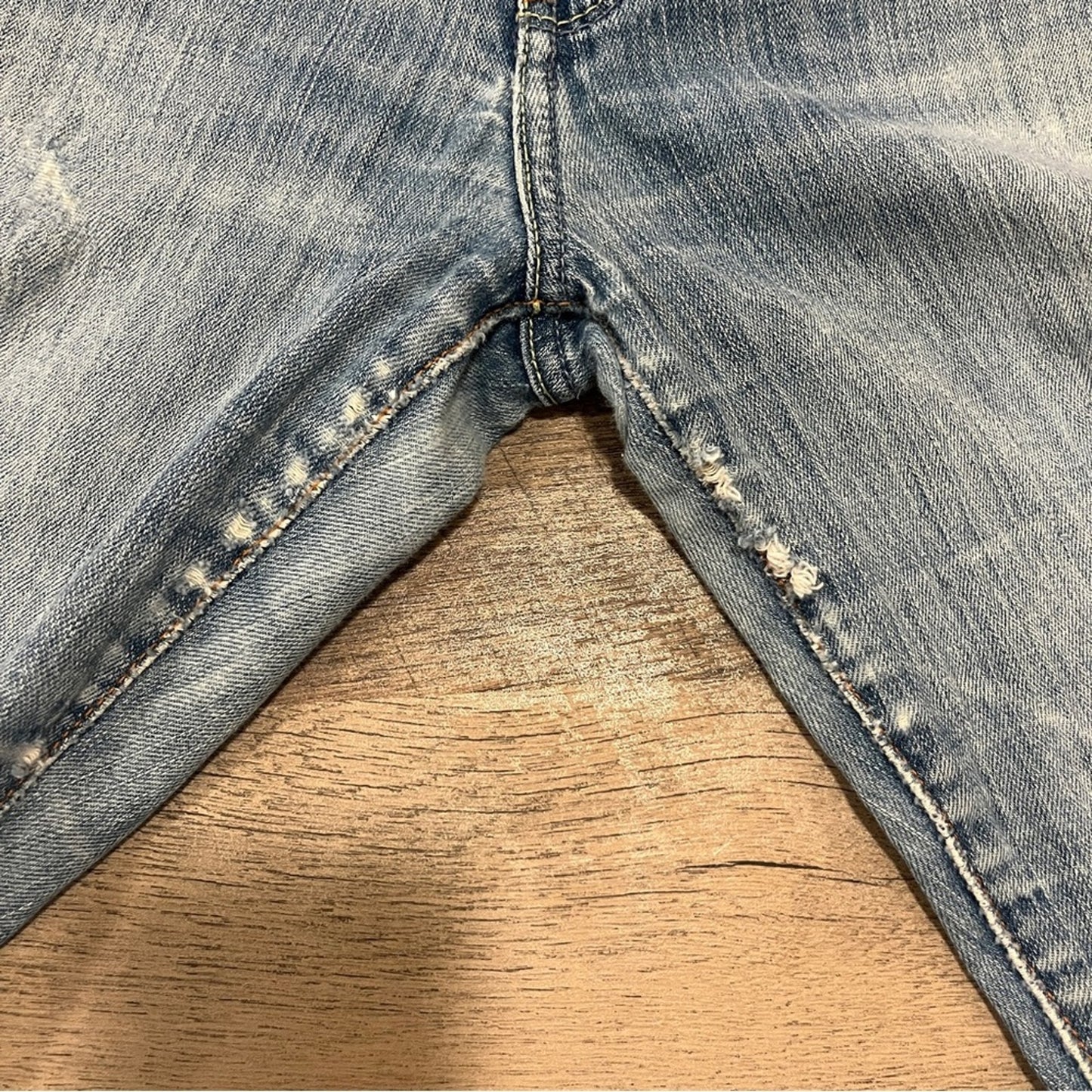 Abercrombie & Fitch Original Distressed Denim Jeans Size 6 Bootcut Worn Basic